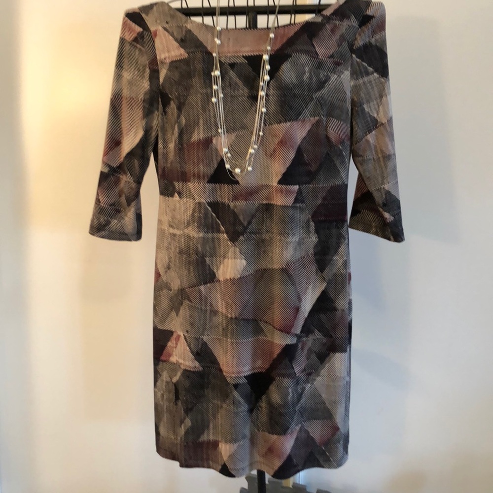 Jessica Simpson rounded neck A-line Dress with draping back. Size 14